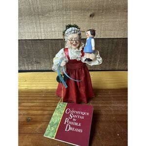 Clothtique Possible Dreams Mrs Claus With Doll Vintage Ornament In Box